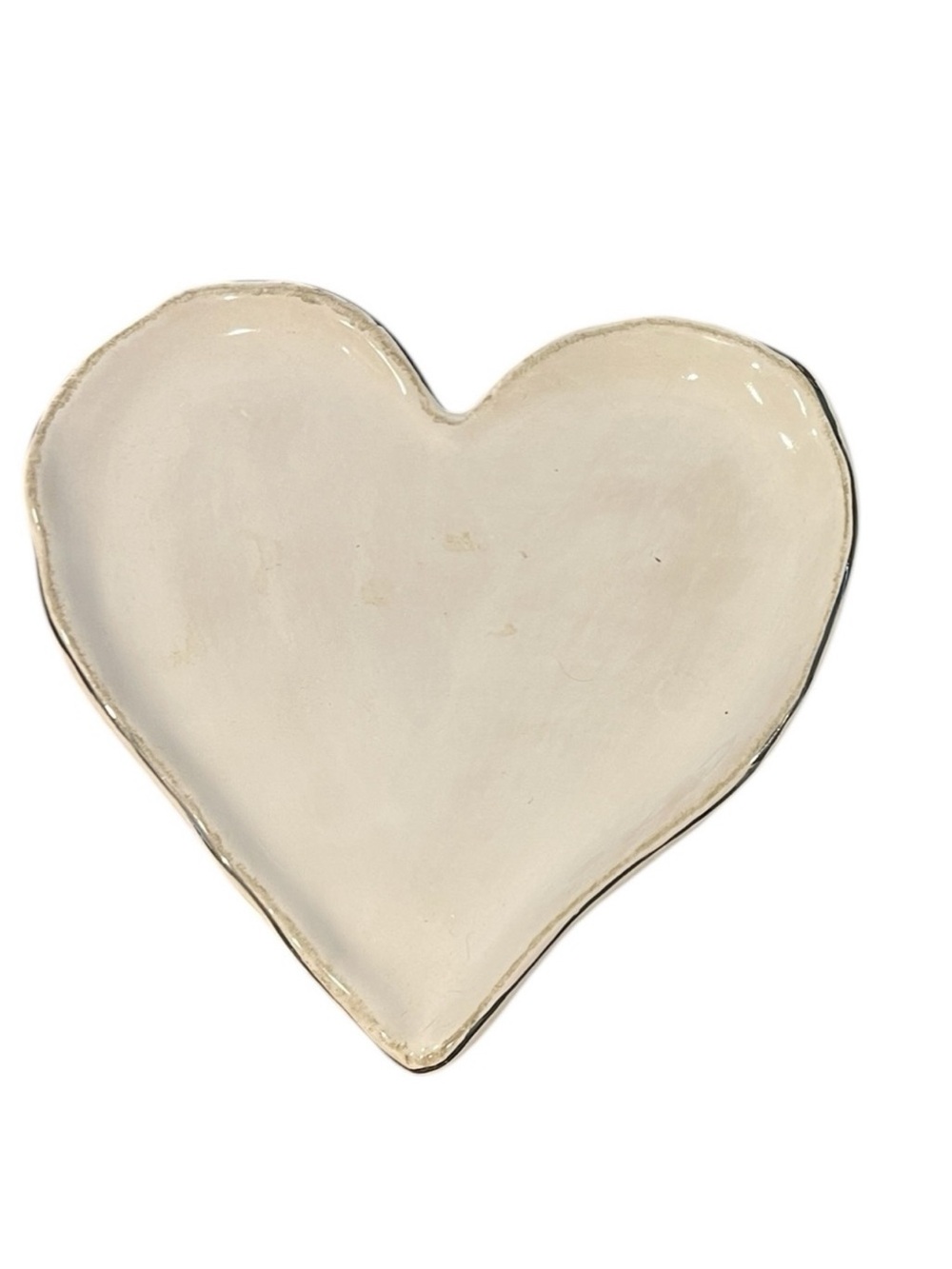 Studio B Heart Plate - White with Gold Trim Wedding Bridal Shower Love Birthday